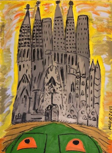 Schilderij getiteld "Sagrada Familia" door Mario Pratesi, Origineel Kunstwerk, Olie