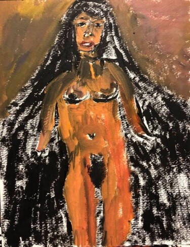 Painting titled "Flamencheira desnuda" by Mario Pratesi, Original Artwork, Oil