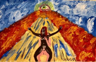 Pittura intitolato "Orgasmo ed occhio" da Mario Pratesi, Opera d'arte originale, Olio