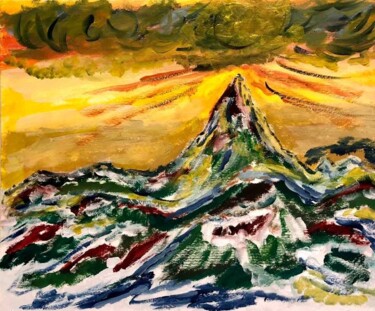 Schilderij getiteld "Disgelo sulle Alpi" door Mario Pratesi, Origineel Kunstwerk, Olie