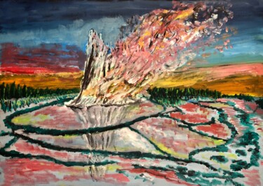 Peinture intitulée "Yellowstone" par Mario Pratesi, Œuvre d'art originale, Huile