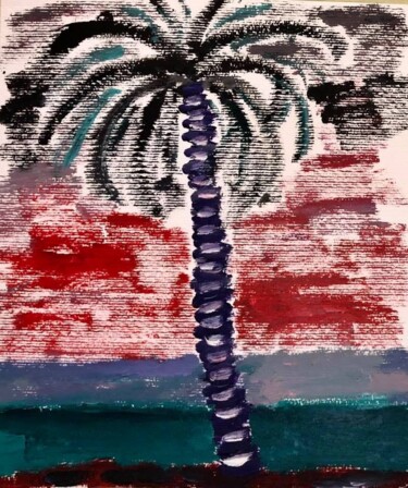 Pittura intitolato "La palma" da Mario Pratesi, Opera d'arte originale, Olio