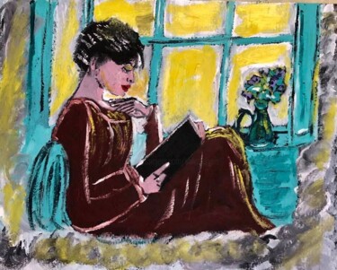 Pintura titulada "The reader" por Mario Pratesi, Obra de arte original, Oleo