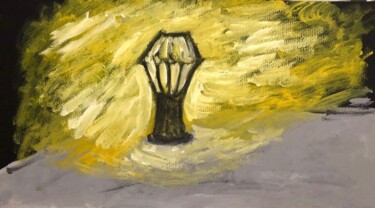 Pittura intitolato "Lampada su tavolo" da Mario Pratesi, Opera d'arte originale, Olio