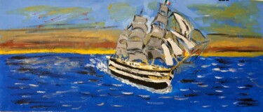 Peinture intitulée "Amerigo Vespucci" par Mario Pratesi, Œuvre d'art originale, Huile