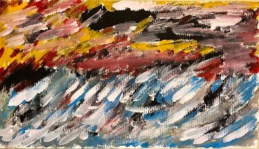 Pittura intitolato "Mare in tempesta" da Mario Pratesi, Opera d'arte originale, Olio