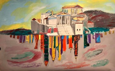 Pittura intitolato "Acropolis" da Mario Pratesi, Opera d'arte originale, Olio