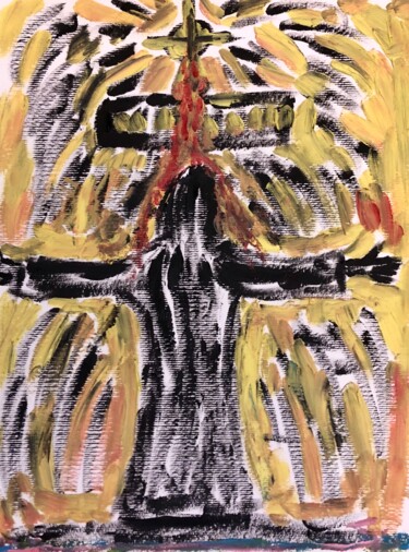 Pittura intitolato "La preghiera" da Mario Pratesi, Opera d'arte originale, Olio