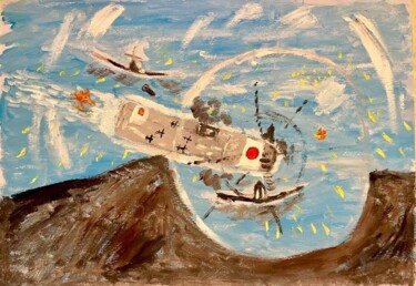 Painting titled "Midway" by Mario Pratesi, Original Artwork, Oil