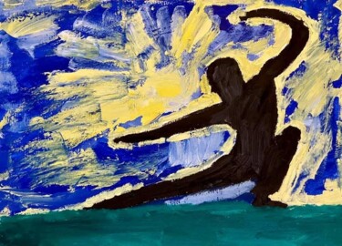 Peinture intitulée "Kung fu training" par Mario Pratesi, Œuvre d'art originale, Huile
