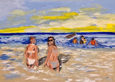 Painting titled "Lampedusa" by Mario Pratesi, Original Artwork, Oil