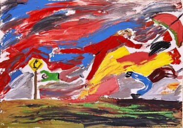 Peinture intitulée "Vento forte" par Mario Pratesi, Œuvre d'art originale, Huile