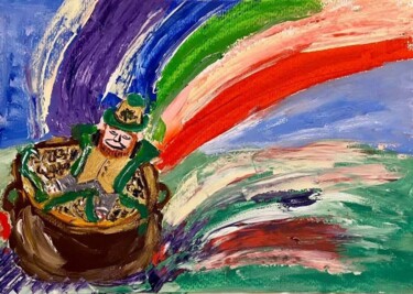 Pittura intitolato "Arcobaleno" da Mario Pratesi, Opera d'arte originale, Olio