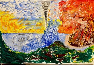 Pittura intitolato "I quattro elementi" da Mario Pratesi, Opera d'arte originale, Olio