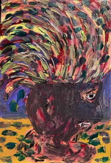 Painting titled "le pot de prison" by Mario Pratesi, Original Artwork, Oil