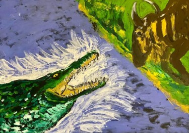 Peinture intitulée "L’attaque" par Mario Pratesi, Œuvre d'art originale, Huile
