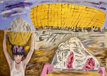 Pittura intitolato "Qatar 2021" da Mario Pratesi, Opera d'arte originale, Olio