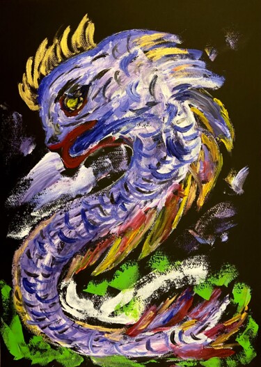 Painting titled "Pesce drago" by Mario Pratesi, Original Artwork, Oil