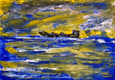 Pittura intitolato "Nave in mare" da Mario Pratesi, Opera d'arte originale, Olio