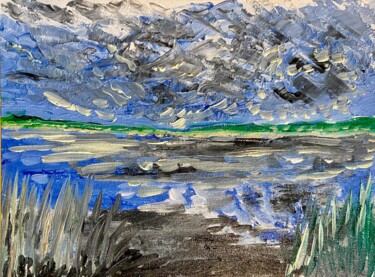 Pittura intitolato "Lago di Vico" da Mario Pratesi, Opera d'arte originale, Olio