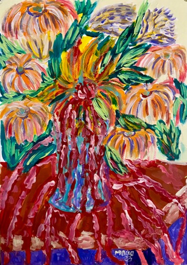 Pintura titulada "Vaso grondante sang…" por Mario Pratesi, Obra de arte original, Oleo