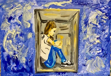Painting titled "The box" by Mario Pratesi, Original Artwork, Oil