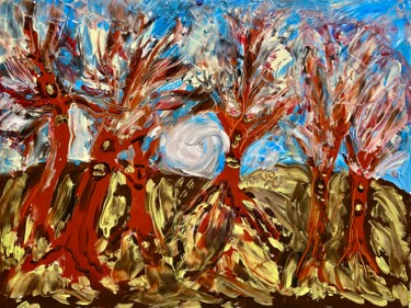 Pittura intitolato "La foresta degli sp…" da Mario Pratesi, Opera d'arte originale, Olio