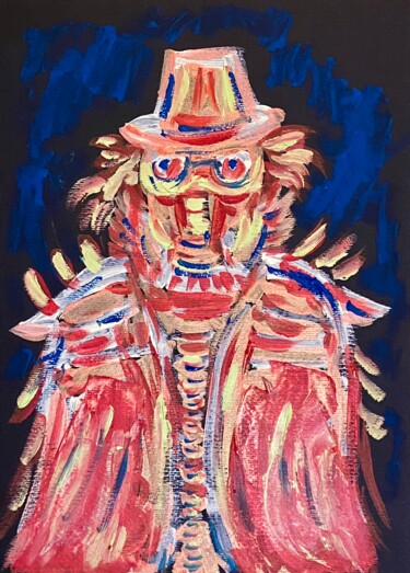 Pittura intitolato "Maschera antignoran…" da Mario Pratesi, Opera d'arte originale, Olio