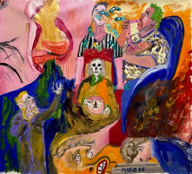 Pittura intitolato "I sette peccati cap…" da Mario Pratesi, Opera d'arte originale, Olio