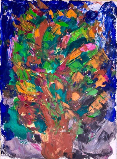 Pintura titulada "Albero in fiore" por Mario Pratesi, Obra de arte original, Oleo