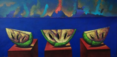 Frutas- Esculturas Peinture intitulée "Frutas- Esculturas" par Mario Rene Madrigal-Arcia, Œuvre d'art originale, Acrylique