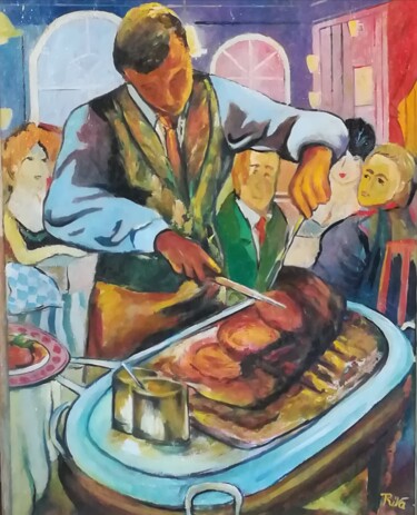 Peinture intitulée "Il carrello degli a…" par Mario Riva, Œuvre d'art originale, Huile