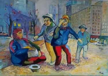 Peinture intitulée "Il cappello del Bog…" par Mario Riva, Œuvre d'art originale, Huile Monté sur Châssis en bois