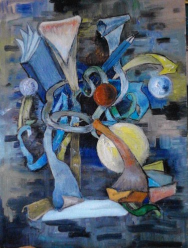 Painting titled "Creazione" by Mario Sanna, Original Artwork, Oil