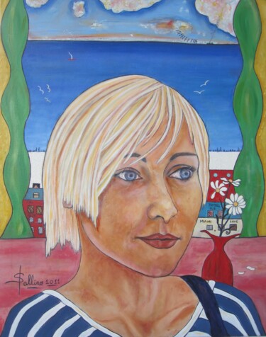 Schilderij getiteld "Mariya" door Mario Spallino, Origineel Kunstwerk, Olie