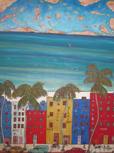 Schilderij getiteld "Citylandscape" door Mario Spallino, Origineel Kunstwerk