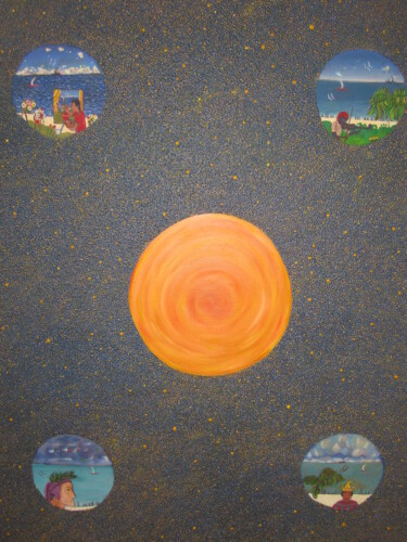 Картина под названием "The Four Seasons, T…" - Mario Spallino, Подлинное произведение искусства, Масло