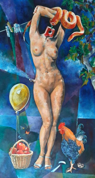 Painting titled "I capricci di Eva" by Mario Venza, Original Artwork, Acrylic