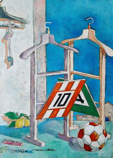 Картина под названием "Giocatori" - Mario Venza, Подлинное произведение искусства, Масло Установлен на Деревянная рама для н…
