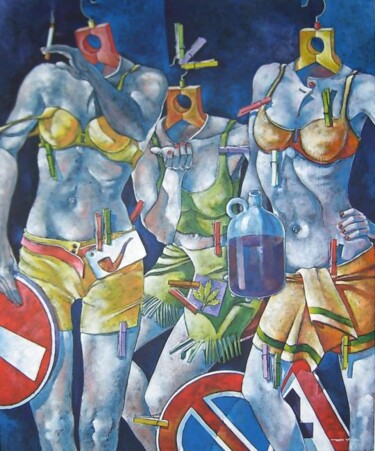 Pittura intitolato "Le proibizioni" da Mario Venza, Opera d'arte originale
