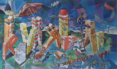 Peinture intitulée "La croisette de Can…" par Mario Venza, Œuvre d'art originale, Acrylique Monté sur Châssis en bois