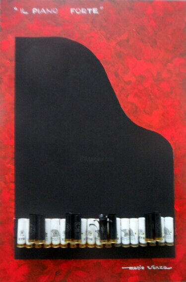Коллажи под названием "il piano   forte" - Mario Venza, Подлинное произведение искусства, Коллажи