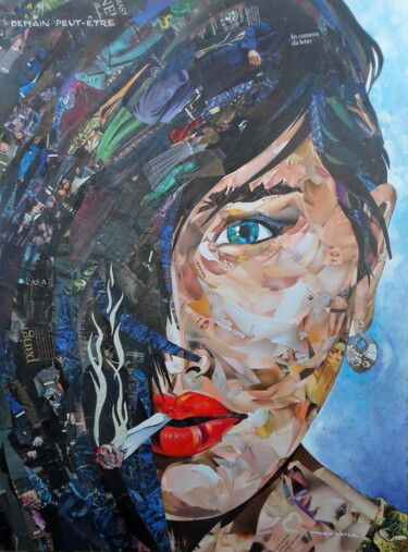 Collages titled "Demain peut être" by Mario Venza, Original Artwork, Collages