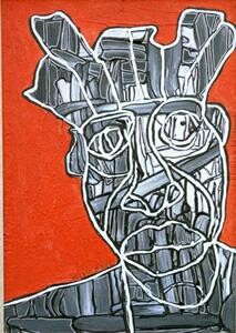 Peinture intitulée "afro" par Mario Villaggi, Œuvre d'art originale, Huile