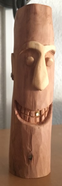 Sculpture titled "o sorriso" by Mario Bala, Original Artwork, Wood