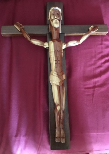 Skulptur mit dem Titel "jesus" von Mario Bala, Original-Kunstwerk, Holz