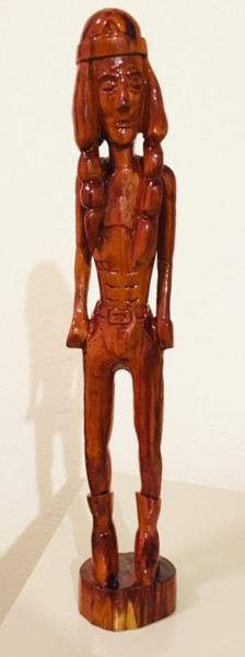 Skulptur mit dem Titel "jack o Hippie" von Mario Bala, Original-Kunstwerk, Holz