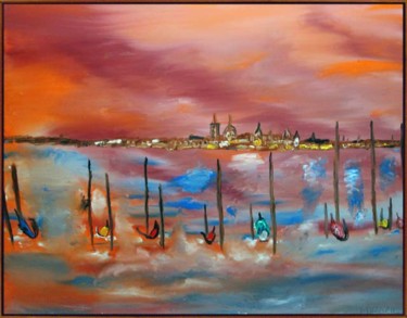 Painting titled "VENEZA" by Mário Brazil, Original Artwork, Oil