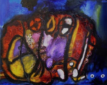 Malerei mit dem Titel "JUNGLE" von Mário Brazil, Original-Kunstwerk, Öl