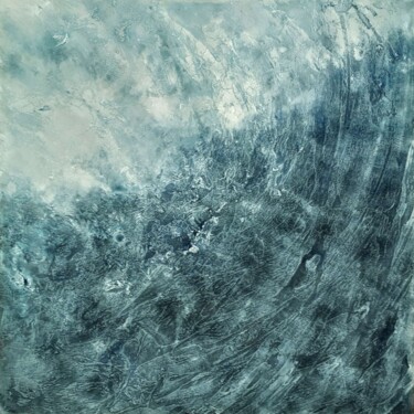 Painting titled "SNOW STORM" by Mario Frattura, Original Artwork, Acrylic Mounted on Wood Stretcher frame